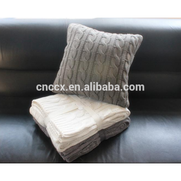 16JW637 100%cashmere home texitle cable knit cushion cover